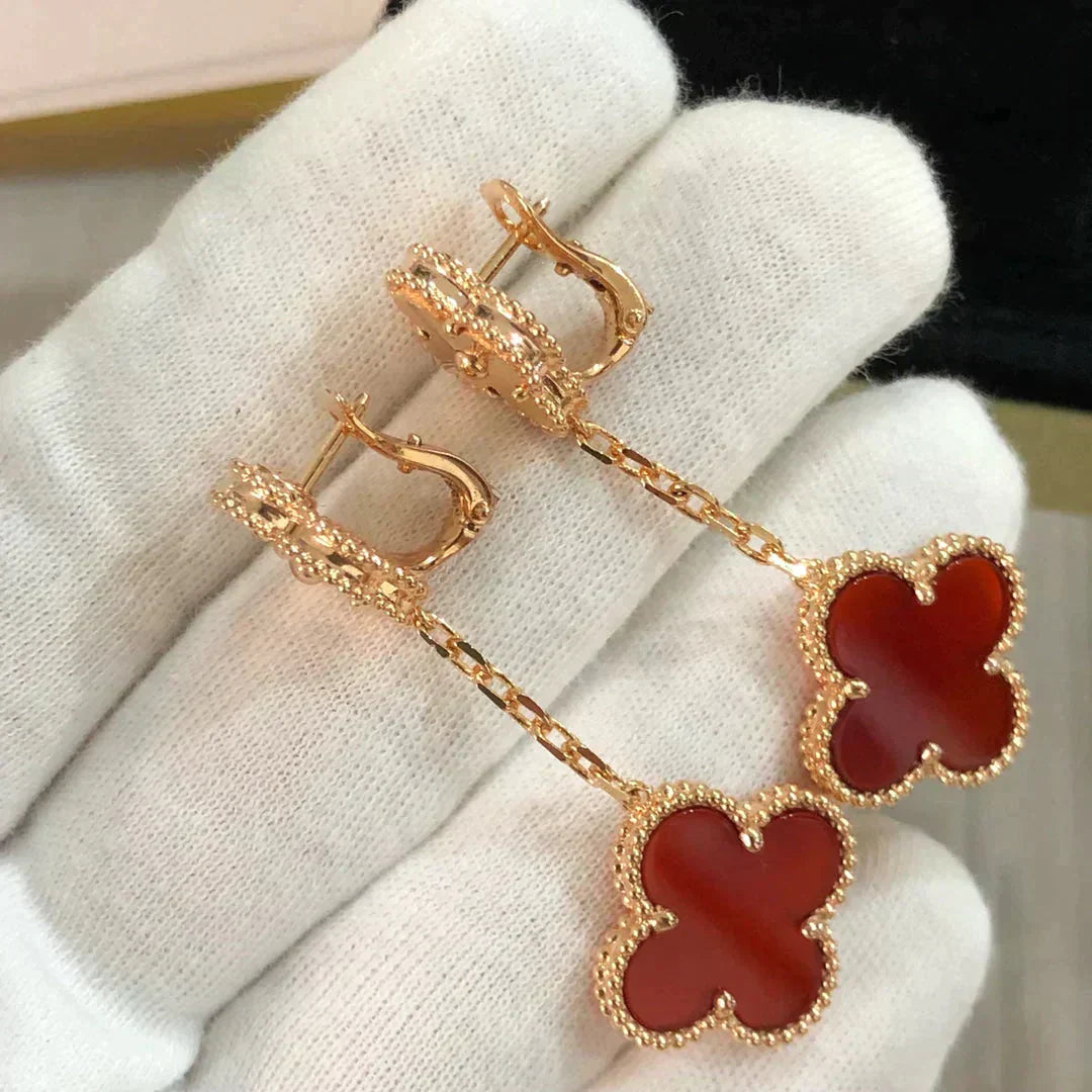 ¡®Glow Jewelry¡¯CLOVER 2 MOTIF LASER CARNELIAN EARRINGS