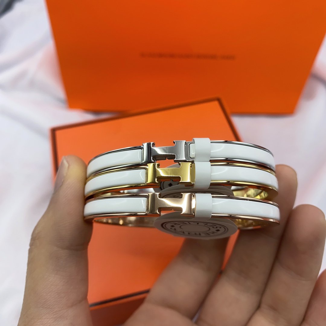 ¡®Glow Jewelry¡¯CLASSIC HM CLIC WHITE 8MM ENAMEL BRACELET