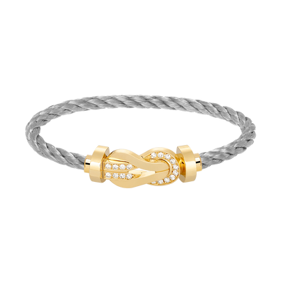 [Glow Jewelry]CHANCE LARGE 8 FIGURE BUCKLE HALF DIAMOND BRACELET GOLD