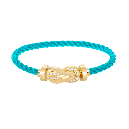 [Glow Jewelry]CHANCE LARGE 8 FIGURE BUCKLE HALF DIAMOND BRACELET GOLD