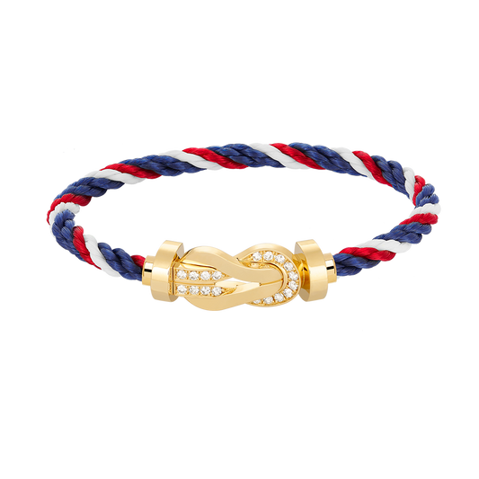 [Glow Jewelry]CHANCE LARGE 8 FIGURE BUCKLE HALF DIAMOND BRACELET GOLD