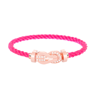 [Glow Jewelry]CHANCE LARGE 8 FIGURE BUCKLE HALF DIAMOND BRACELET ROSE GOLD
