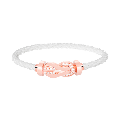 [Glow Jewelry]CHANCE LARGE 8 FIGURE BUCKLE HALF DIAMOND BRACELET ROSE GOLD