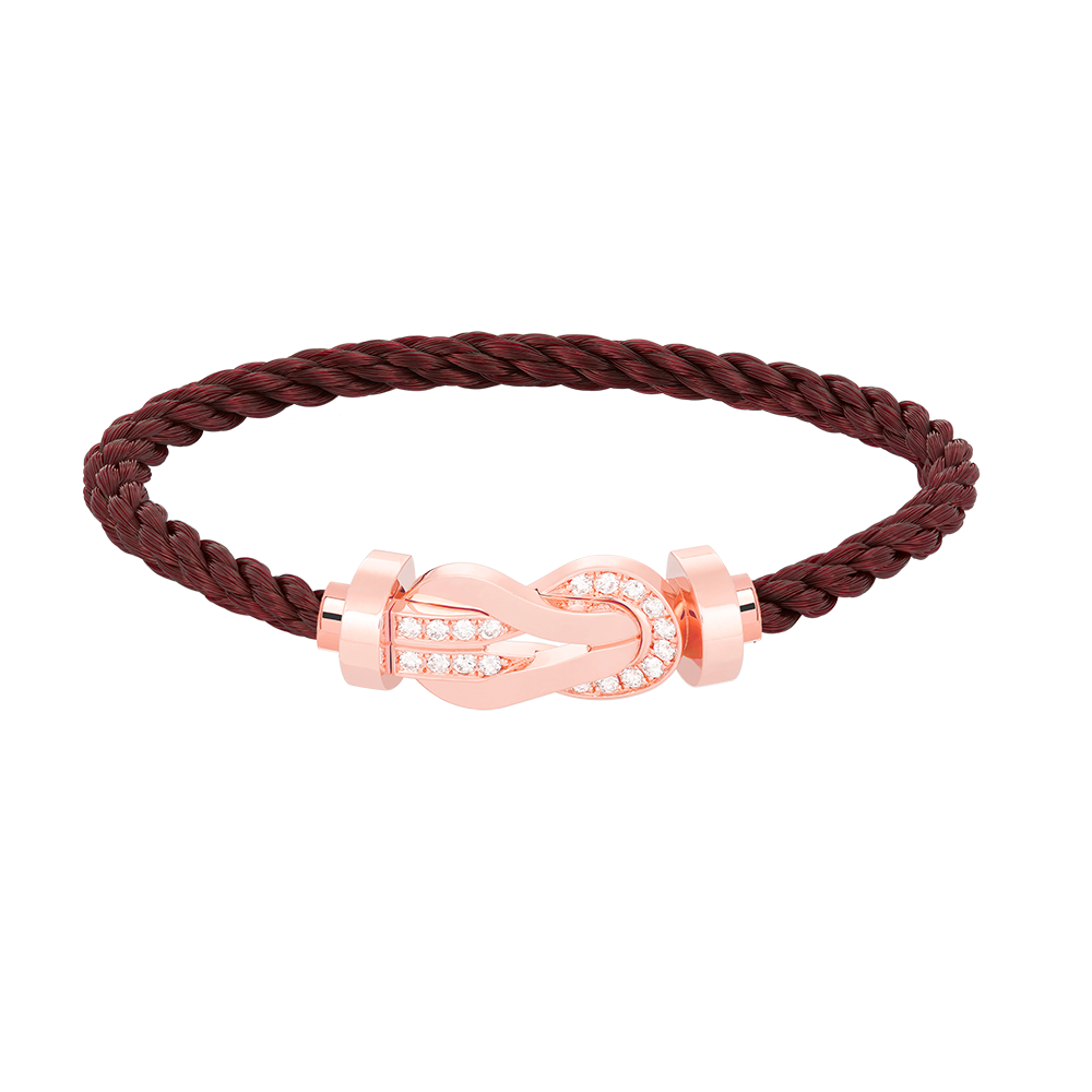 [Glow Jewelry]CHANCE LARGE 8 FIGURE BUCKLE HALF DIAMOND BRACELET ROSE GOLD