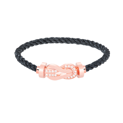 [Glow Jewelry]CHANCE LARGE 8 FIGURE BUCKLE HALF DIAMOND BRACELET ROSE GOLD