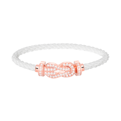 [Glow Jewelry]CHANCE LARGE 8 FIGURE BUCKLE FULL DIAMOND BRACELET ROSE GOLD