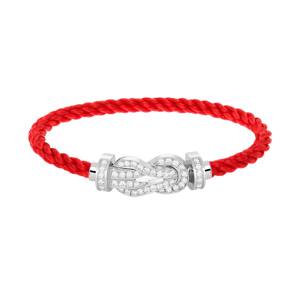 [Glow Jewelry]CHANCE LARGE 8 FIGURE BUCKLE FULL DIAMOND BRACELET SILVER