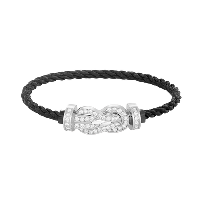 [Glow Jewelry]CHANCE LARGE 8 FIGURE BUCKLE FULL DIAMOND BRACELET SILVER