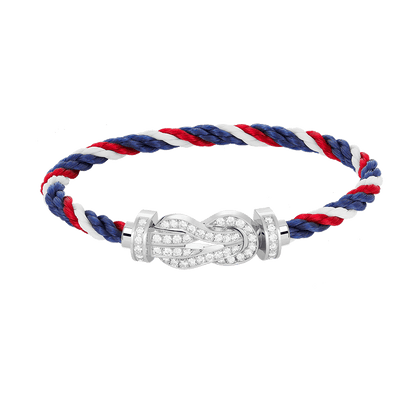 [Glow Jewelry]CHANCE LARGE 8 FIGURE BUCKLE FULL DIAMOND BRACELET SILVER