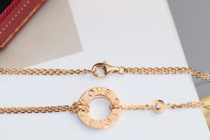 ¡®Glow Jewelry¡¯LOVE NECKLACE ADJUSTABLE ROSE GOLD 2 DIAMOND