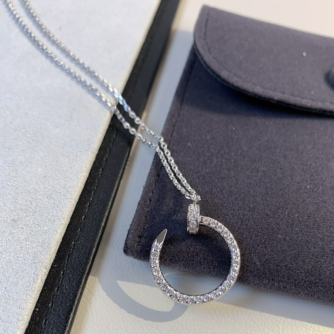 [Glow Jewelry]JUSTE NECKLACE SILVER DIAMONDS