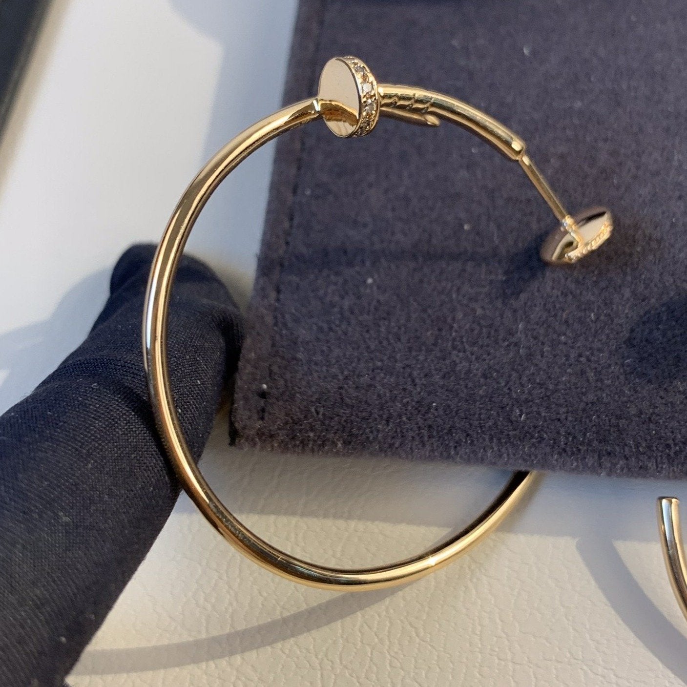 [Glow Jewelry]JUSTE EARRINGS GOLD DIAMONDS 1.8MM