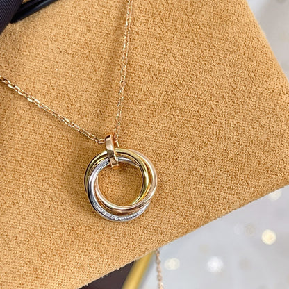 ¡®Glow Jewelry¡¯TRINITY NECKLACE SILVER GOLD PINK GOLD DIAMONDS