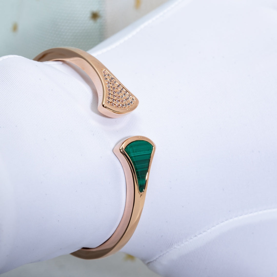 [Glow Jewelry]DREAM BRACELET OPEN MALACHITE PINK GOLD