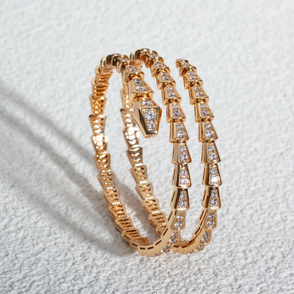 [Glow Jewelry]SERPENTI BRACELET PINK GOLD DIAMOND DOUBLE ROW