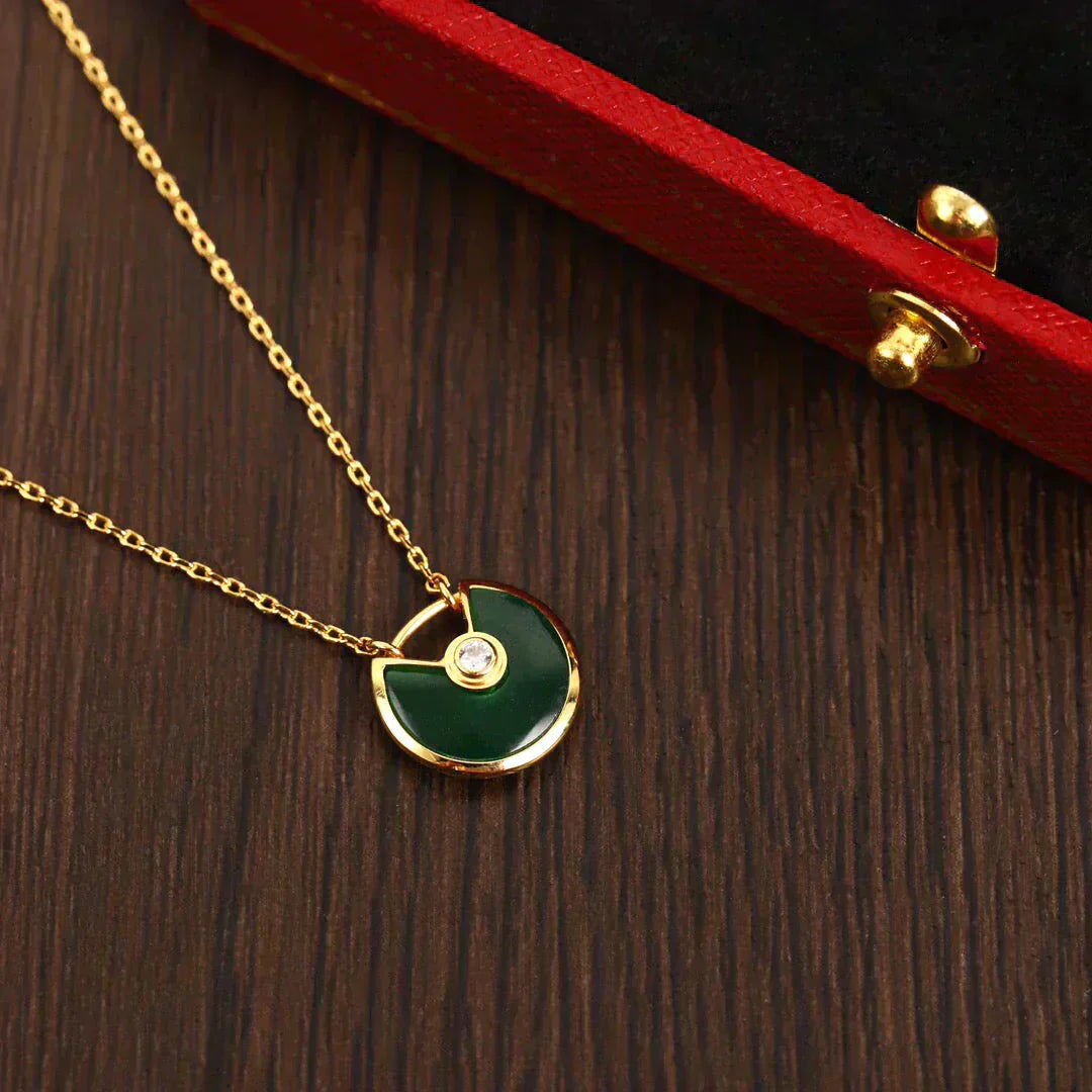 ¡®Glow Jewelry¡¯AMULETTE GOLD MALACHITE NECKLACE