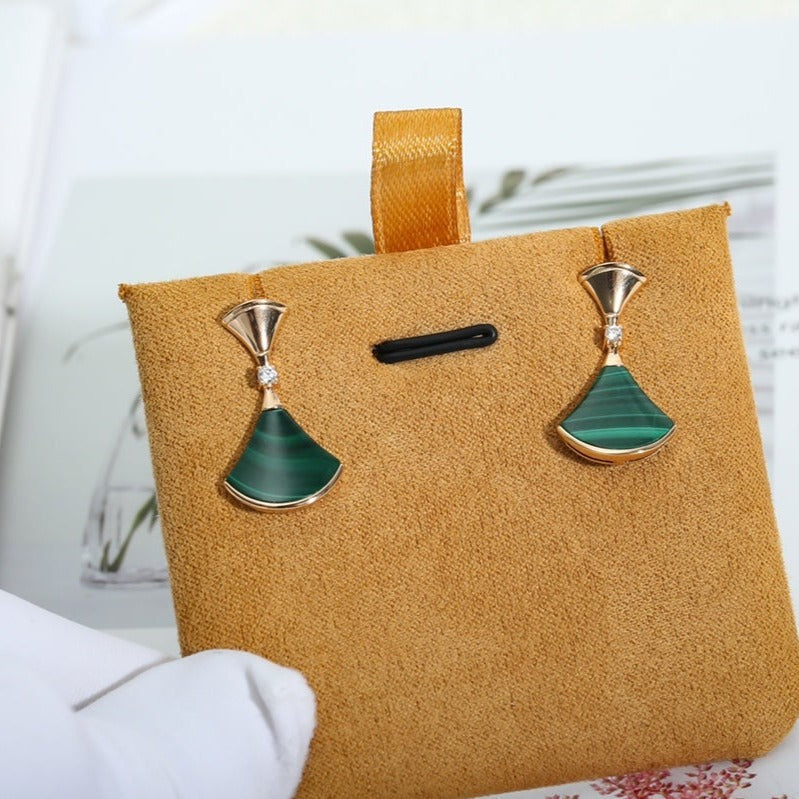 [Glow Jewelry]DREAM MALACHITE PINK GOLD EARRINGS