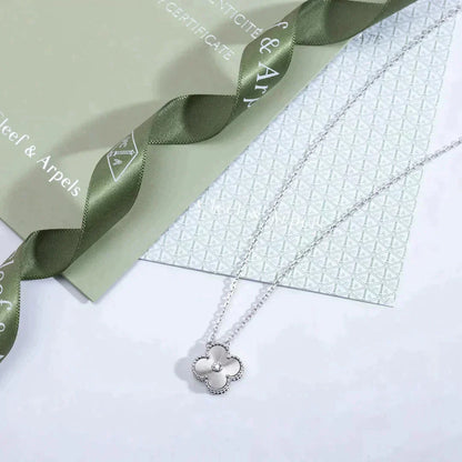 [Glow Jewelry]CLOVER  15MM DIAMOND LASER NECKLACE SILVER