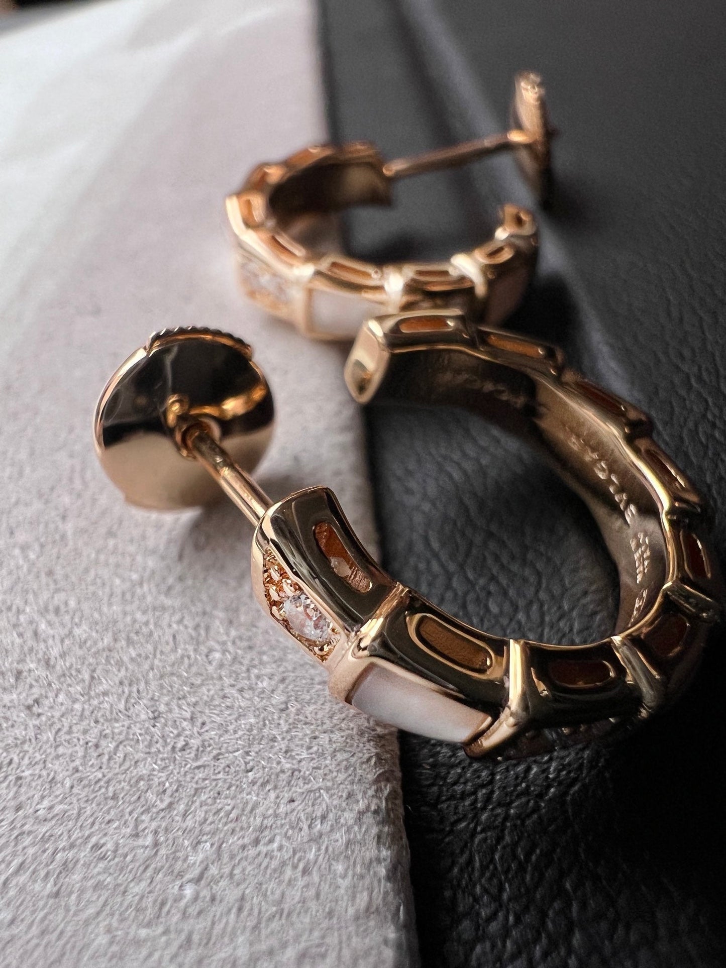 [Glow Jewelry]SERPENTI MOP PINK GOLD EARRINGS