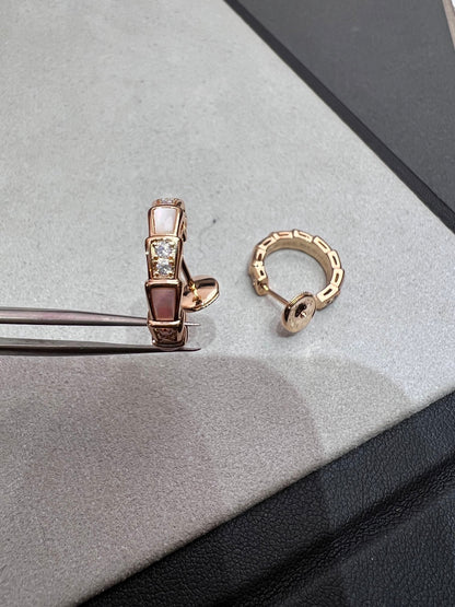 [Glow Jewelry]SERPENTI MOP PINK GOLD EARRINGS