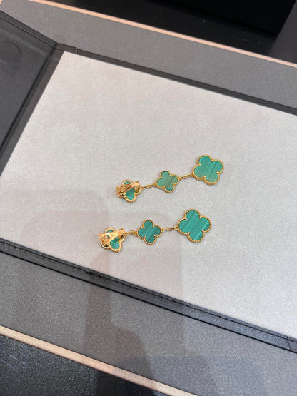 ¡®Glow Jewelry¡¯CLOVER MALACHITE 3 MOTIFS GOLD