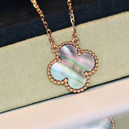 ¡®Glow Jewelry¡¯CLOVER 15MM  GRAY MOTHER OF PEARL NECKLACE