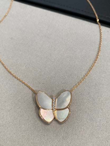 [Glow Jewelry]BUTTERFLY GOLD MOP DIAMOND NECKLACE