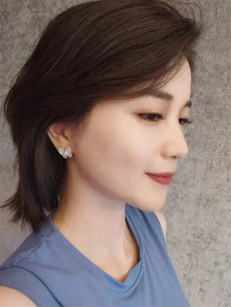 [Glow Jewelry]BUTTERFLY MOP DIAMOND EARRINGS