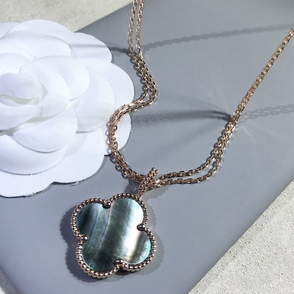 ¡®Glow Jewelry¡¯CLOVER 25MM GOLD DARK MOP BIG CLOVER NECKLACE
