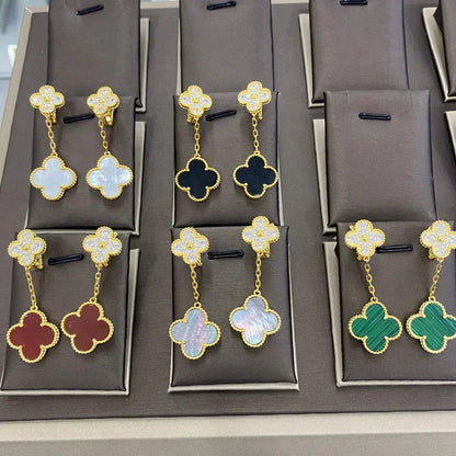 ¡®Glow Jewelry¡¯CLOVER  2 MOTIFS  DIAMOND  EARRINGS (MULTIPLE CHOICESç´