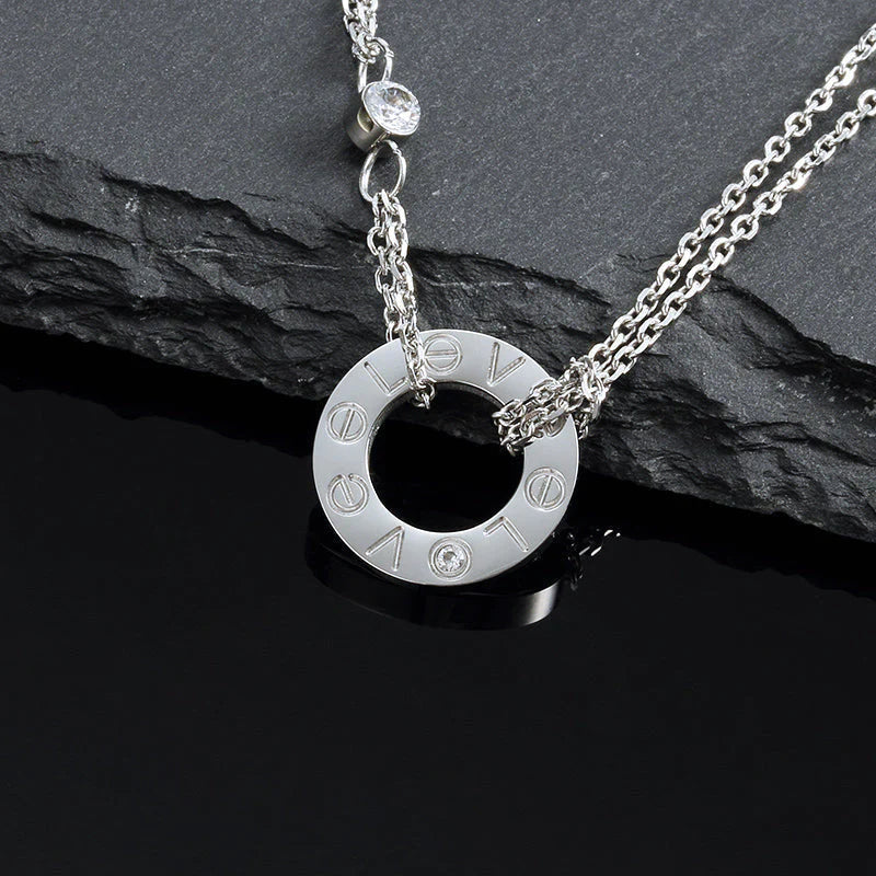 [Glow Jewelry]LOVE NECKLACE 16MM 2 DIAMONDS