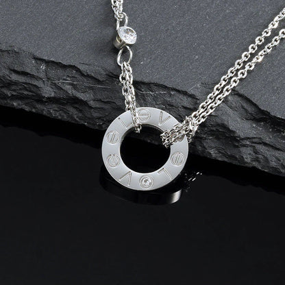 [Glow Jewelry]LOVE NECKLACE 16MM 2 DIAMONDS