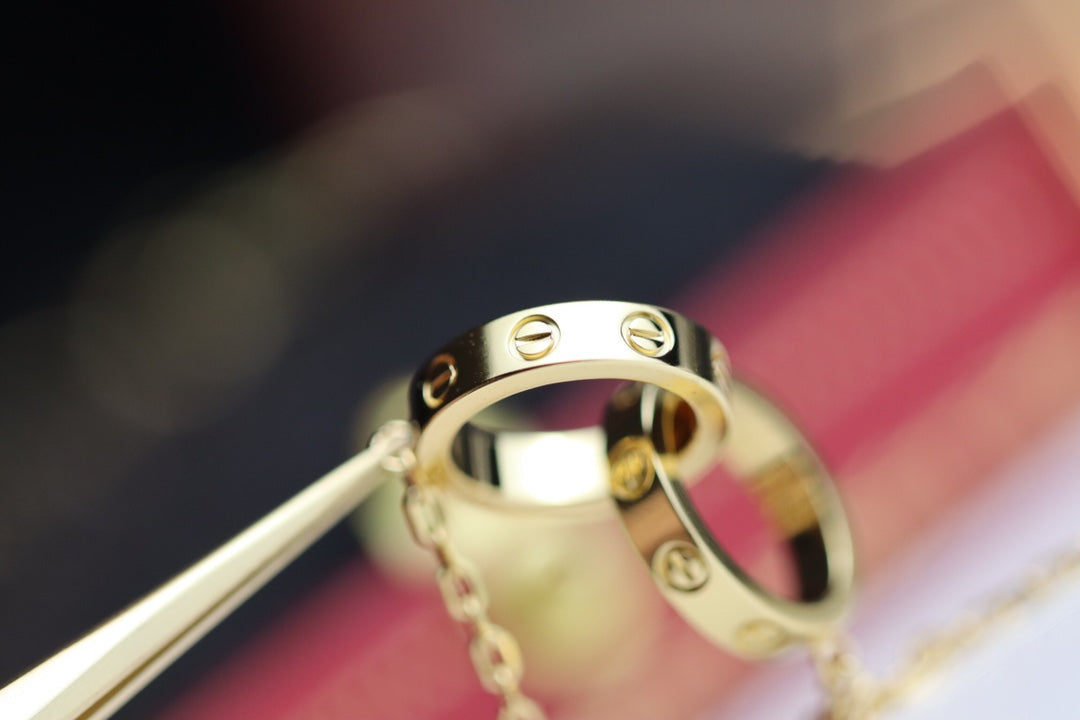 ¡®Glow Jewelry¡¯LOVE NECKLACE DOUBLE RING GOLD
