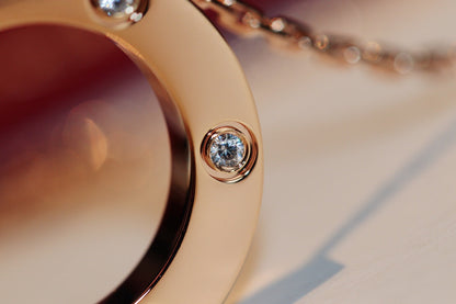 ¡®Glow Jewelry¡¯LOVE NECKLACE 16MM 6 DIAMONDS PINK GOLD