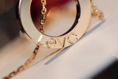 ¡®Glow Jewelry¡¯LOVE NECKLACE 16MM 6 DIAMONDS PINK GOLD