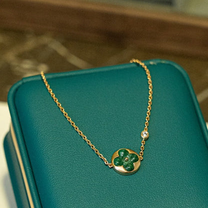 [Glow Jewelry]SUN MALACHITE 1 DIAMOND PINK GOLD BRACELET