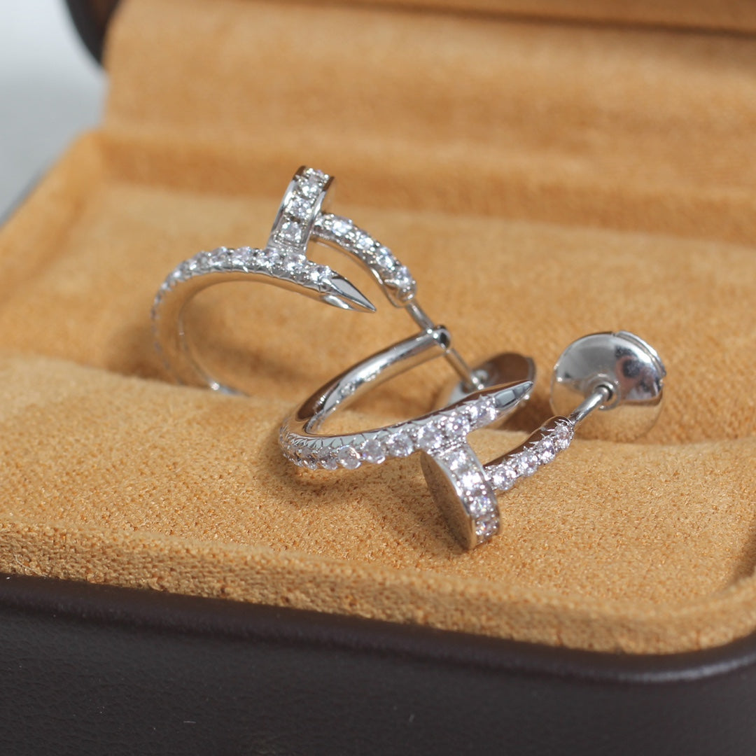 ¡®Glow Jewelry¡¯JUSTE EARRINGS 12.75MM SILVER DIAMOND
