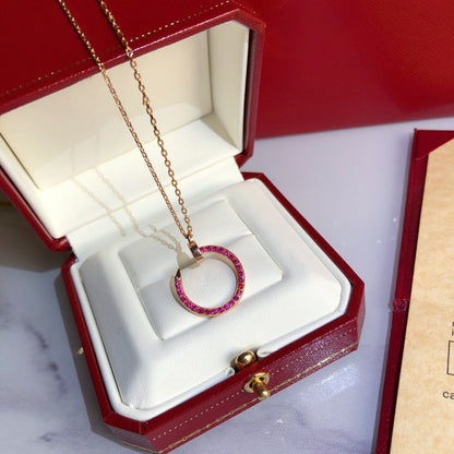 ¡®Glow Jewelry¡¯JUSTE NECKLACE GOLD RED DIAMONDS