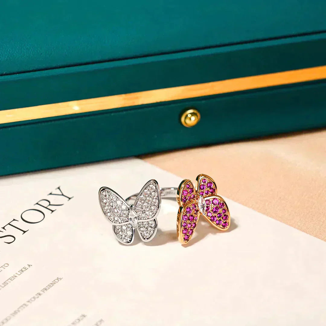 ¡®Glow Jewelry¡¯TWIN BUTTERFLY DIAMOND RING