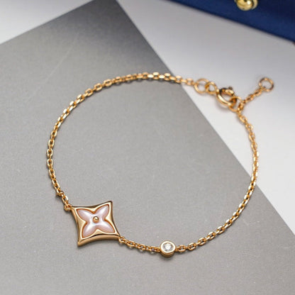 [Glow Jewelry]STAR 1 DIAMOND PINK GOLD BRACELET