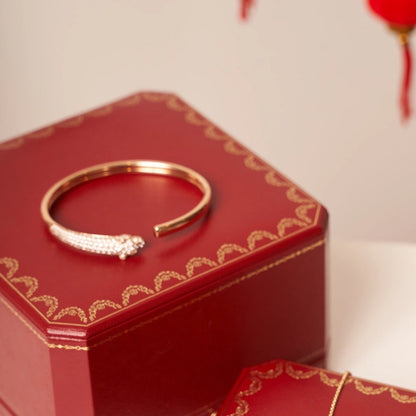 [Glow Jewelry]PANTHERE ROSE GOLD DIAMOND OPEN BRACELET