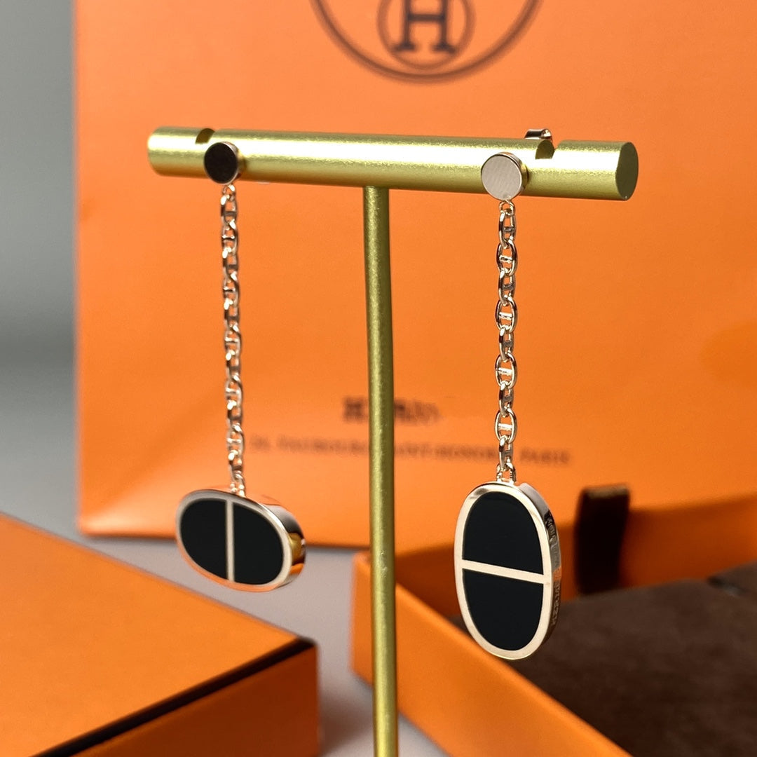 ¡®Glow Jewelry¡¯CHAINE VERSO BLACK CERAMIC EARRINGS