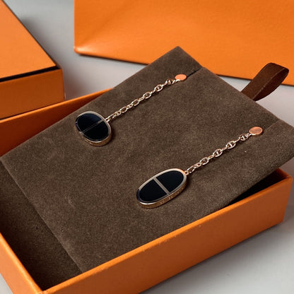 ¡®Glow Jewelry¡¯CHAINE VERSO BLACK CERAMIC EARRINGS