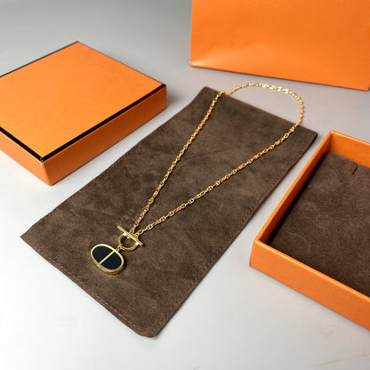 [Glow Jewelry]CHAINE VERSO BLACK CERAMIC NECKLACE