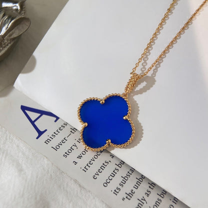 [Glow Jewelry]CLOVER 25MM NECKLACE TURQUOISE ROSE GOLD
