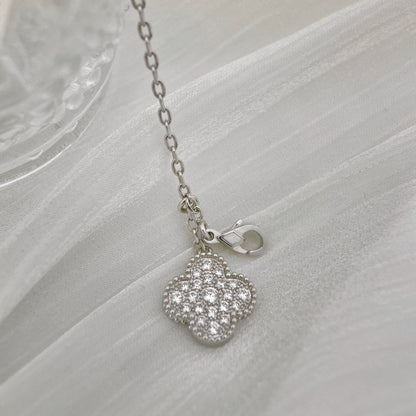 ¡®Glow Jewelry¡¯CLOVER 5 MOTIFS SILVER DIAMONDS NECKLACE