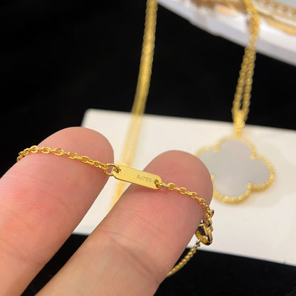 [Glow Jewelry]CLOVER 25MM MOP LARGE PENDANT NECKLACE