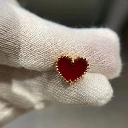 [Glow Jewelry]HEART CARNELIAN STUD EARRINGS