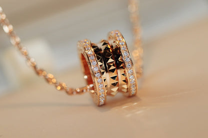 [Glow Jewelry]ZERO 1 ROCK PEDANT PINK GOLD NECKLACE