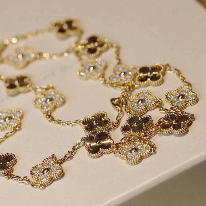 [Glow Jewelry]CLOVER 20 MOTIFS LASER DIAMOND NECKLACE